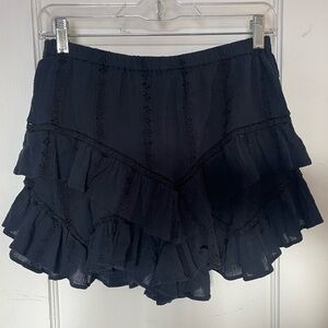 Etoile Isabel MARANT - Faded Black Ruffled Mini Skort. Size 40 or medium or 8.